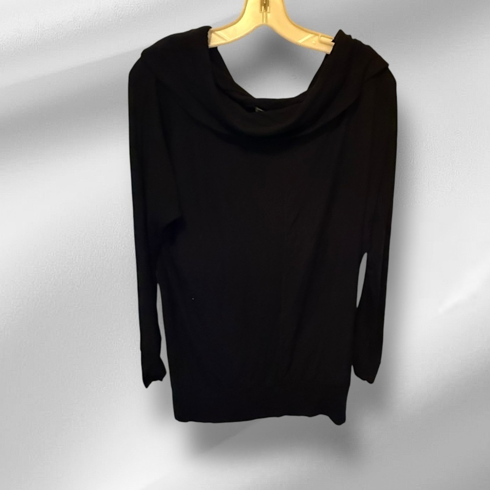 Bordeaux Black Drape Neck Top